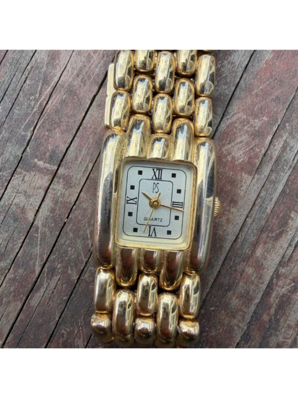 Paul Sebastian Gold-Tone Quartz Watch With Roman Numerals & Link Bracelet - Picture 2 of 7